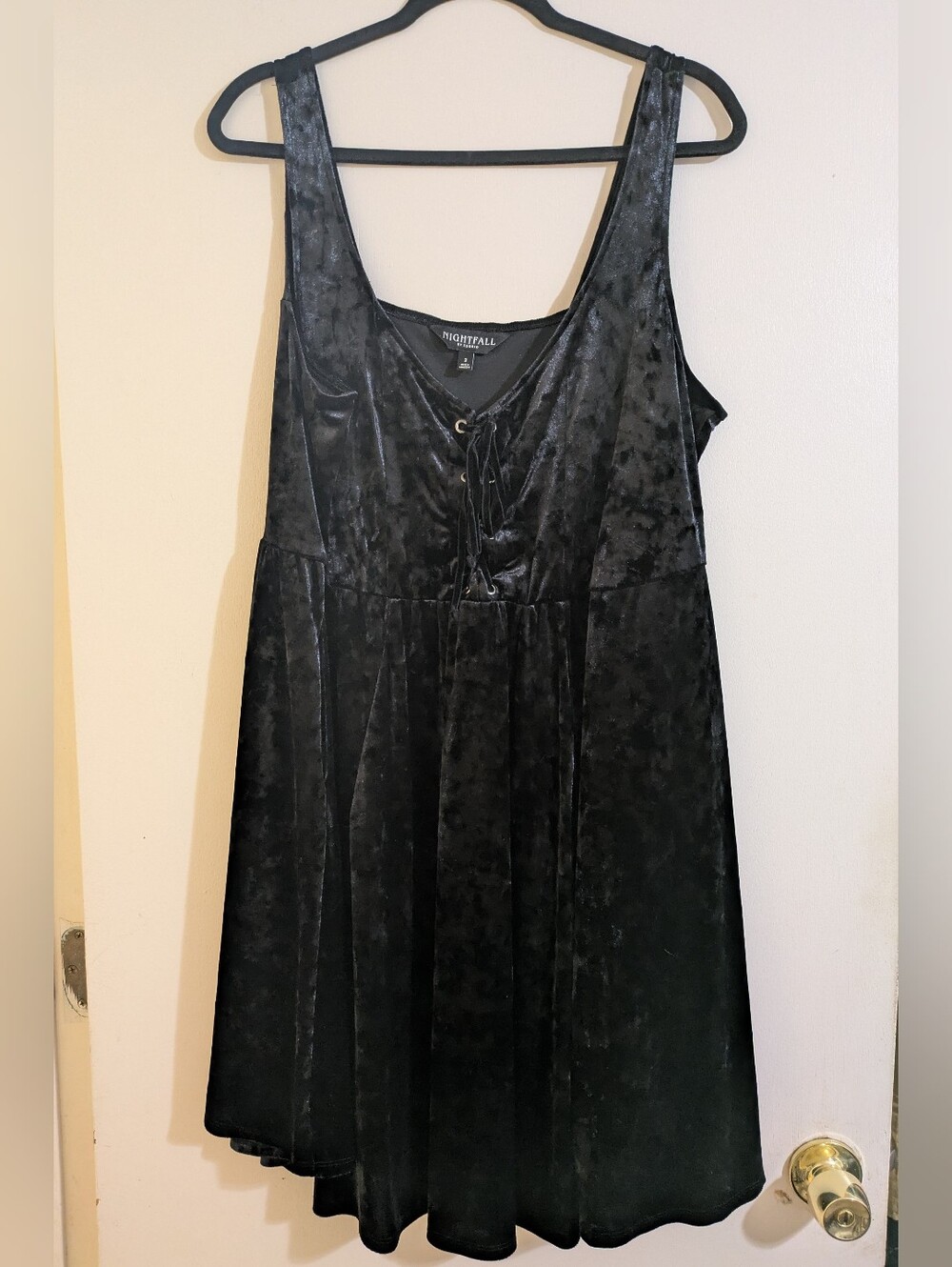 Torrid Nightfall Black Velvet Lace-Up Mini Dress - New w/o tags